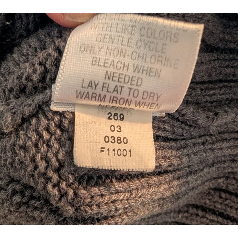 Converse One Star y2k Gray Cowl Neck‎ Sweater Womens Size L 100% Cotton - Picture 7 of 7